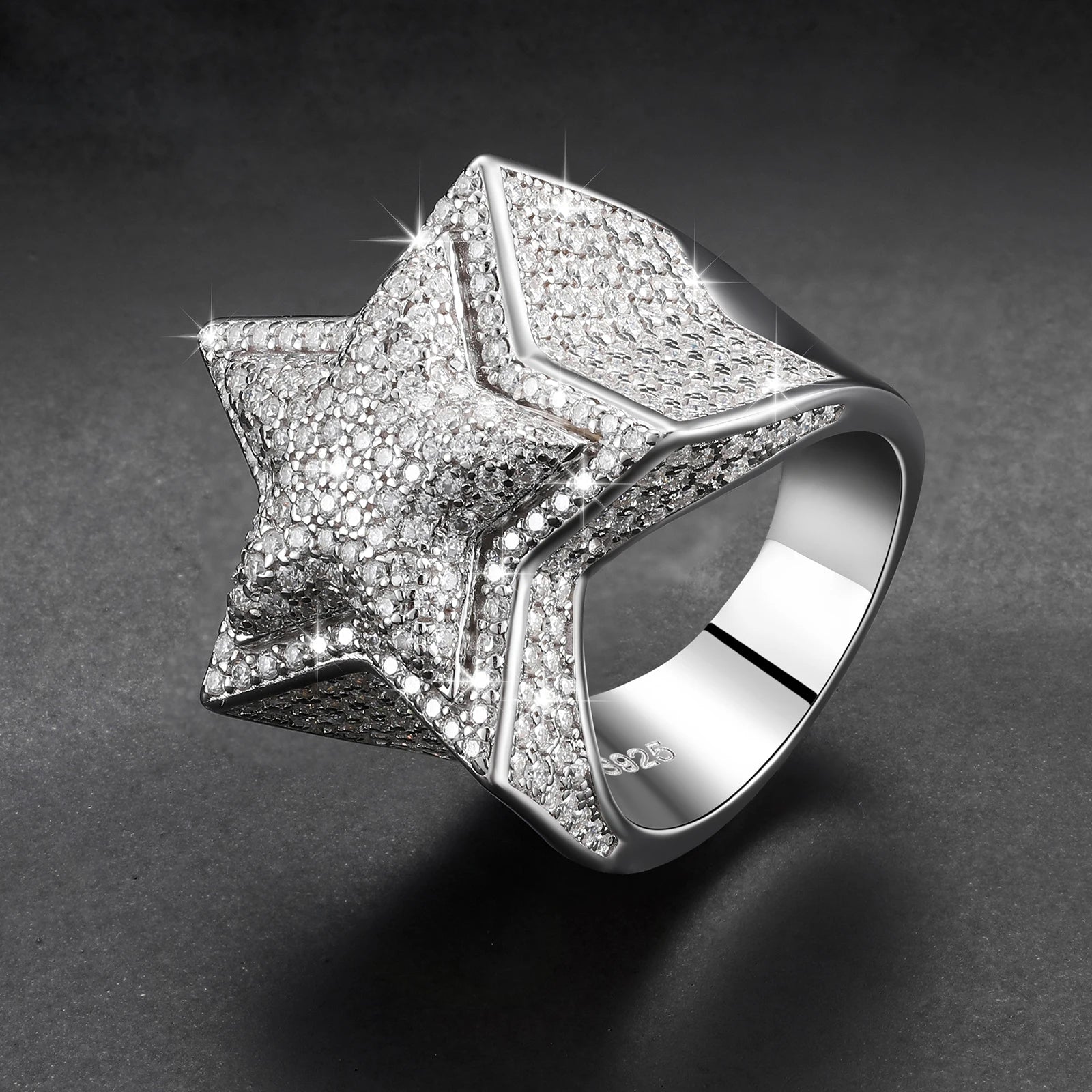 Men's Star Ring Moissanite S925