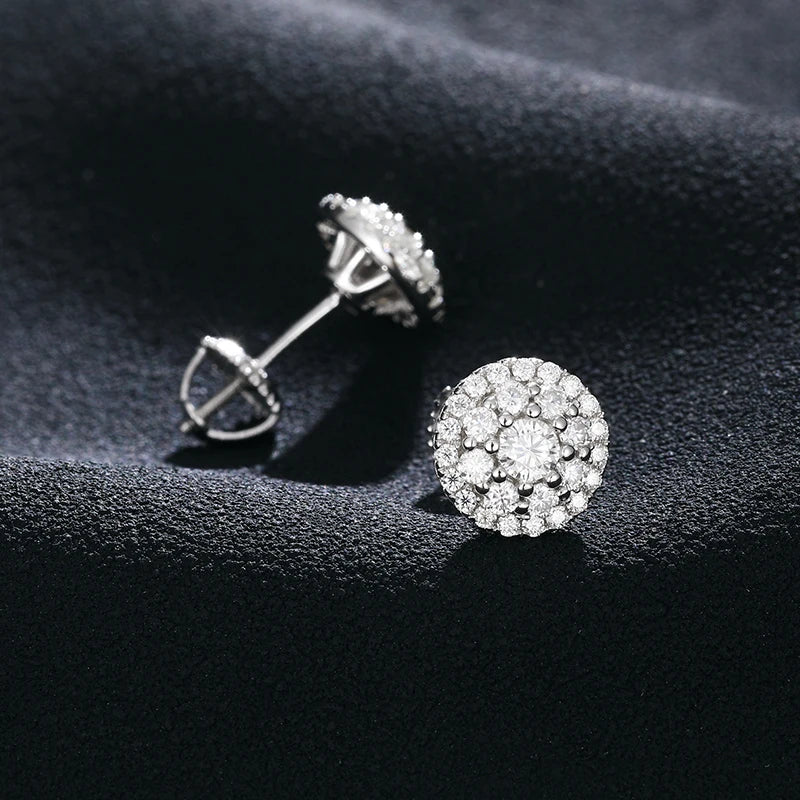 VVS Moissanite Round Stud Earrings S925