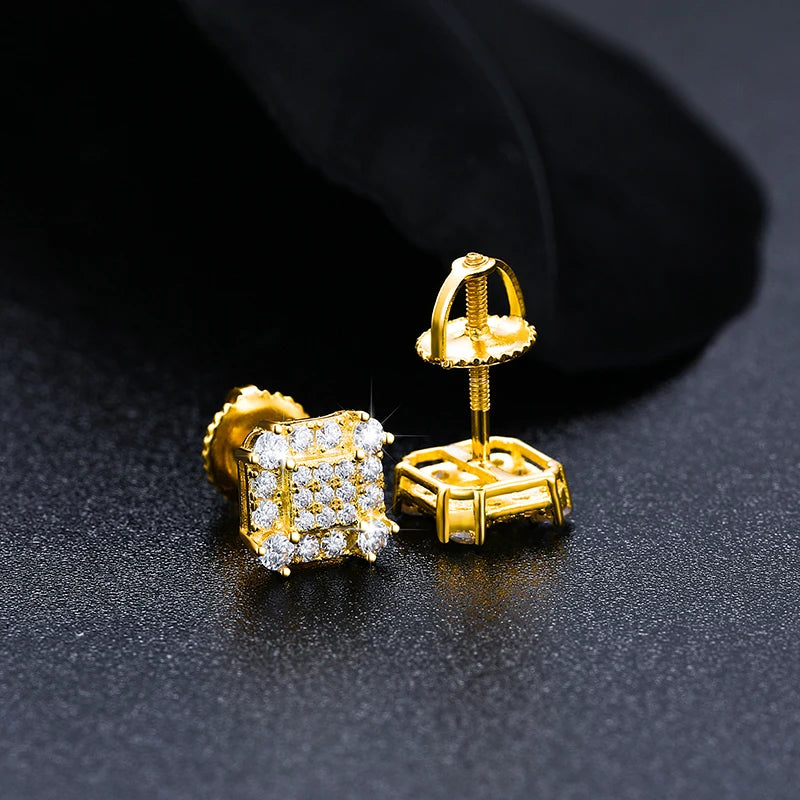 Moissanite Square Stud Earrings S925